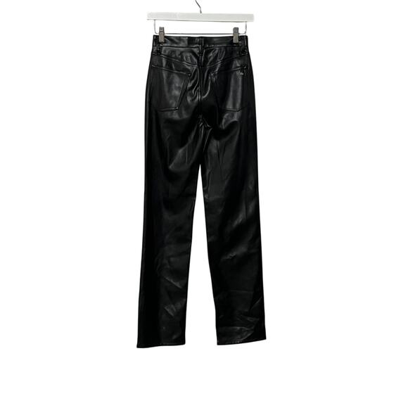 RAG & BONE WOMENS 23 HARLOW FULL LENGTH FAUX LEATHER STRAIGHT PANT BLACK NEW - Picture 7 of 15